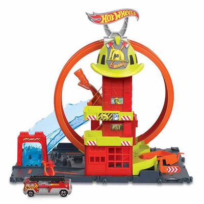 Hot Wheels Hkx41 Çember Pistli İtfaiye İstasyonu Seti