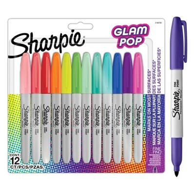 Sharpie Permanent Marker Glam Pop 12'Li Set