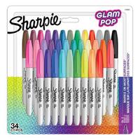 Sharpie Permanent Marker Glam Pop 34'Lü Set