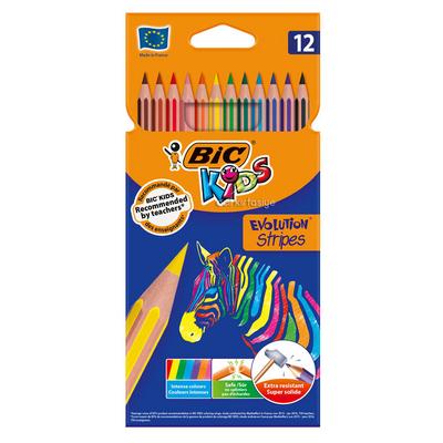 Bic Kids Evolution Stripes Kuru Boya Kalemi 12'Li
