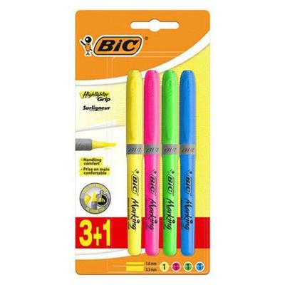 Bic Marking Highlighter Grip Fosforlu İşaretleme Kalemi Neon 4'Lü Set