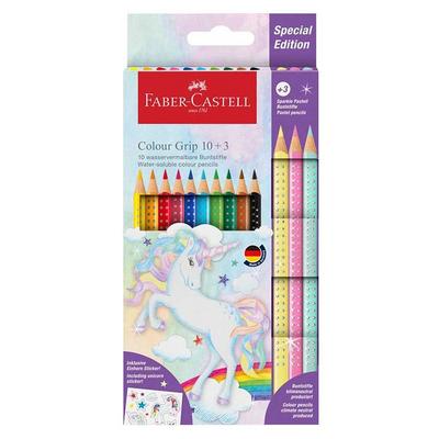 Faber-Castell Grip Special Edition Kuru Boya Karton Kutu Tam Boy 12 Renk Unicorn