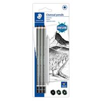 Staedtler Mars Lumograph Charcoal Dereceli Füzen Kömür Kalemi Seti