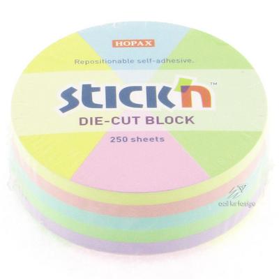Hopax Stıck'n 21829 Yapışkanlı Yuvarlak Blok Pastel 250 Yaprak
