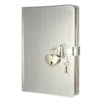 Victoria's Journals Hush Hush Kilitli Defter Kutulu 13X18 Çizgili Metalik Gümüş