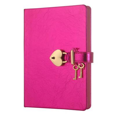 Victoria's Journals Hush Hush Kilitli Defter Kutulu 13X18 Çizgili Metalik Pembe