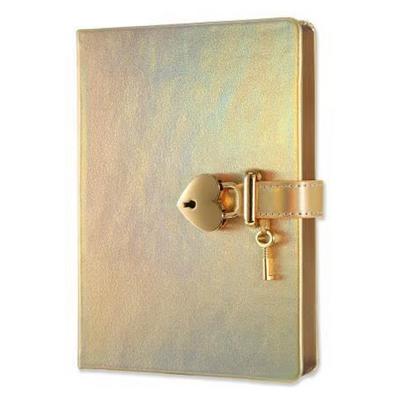 Victoria's Journals Hush Hush Kilitli Defter Kutulu 13X18 Çizgili Metalik Altın