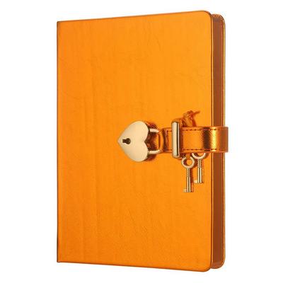 Victoria's Journals Hush Hush Kilitli Defter Kutulu 13X18 Çizgisiz Metalik Turuncu