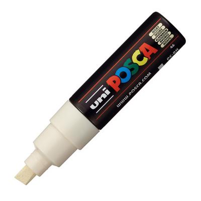 Uni Posca Su Bazlı Poster Markörü Pc-8K 8,0Mm Kesik Uçlu Fildişi