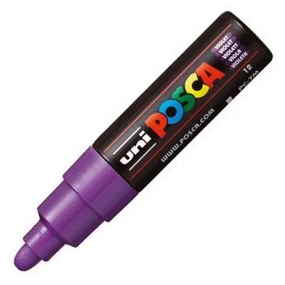 Uni Posca Su Bazlı Poster Markörü Pc-7M 4,5-5,5M Yuvarlak Uçlu Mor