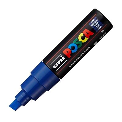 Uni Posca Su Bazlı Poster Markörü Pc-8K 8,0Mm Kesik Uçlu Mavi