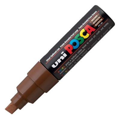 Uni Posca Su Bazlı Poster Markörü Pc-8K 8,0Mm Kesik Uçlu Kahverengi
