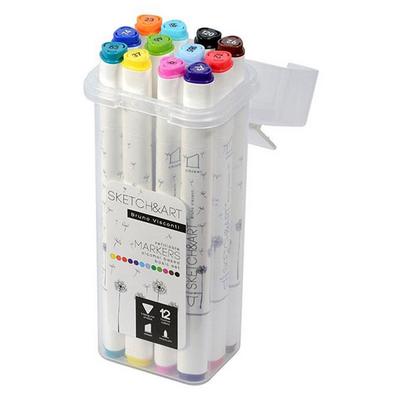 Bruno Visconti Sketch&Art Çift Taraflı Marker Kalem Seti 12'Li