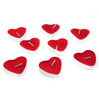 Tea Light Çay Mumu 50'Li Paket Kalp Şekilli Kırmızı