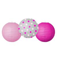 Süs Kağıt Fener Seti 3'Lü Pembe