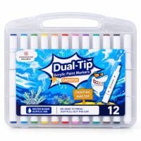 Graphmaster Çift Taraflı Akrilik Marker Kalem Seti Fırça Uçlu 12'Li
