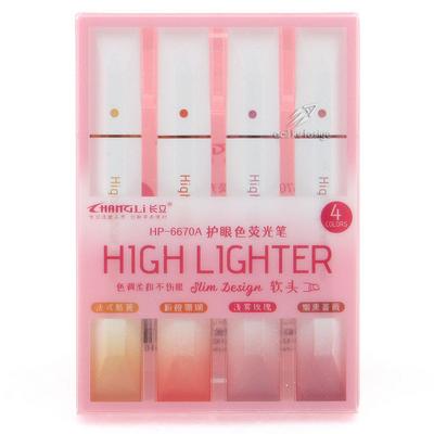 Hangli Hp-6670A Fosforlu Kalem 4'Lü Set Kırmızı Tonlar