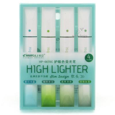 Hangli Hp-6670C Fosforlu Kalem 4'Lü Set Yeşil Tonlar