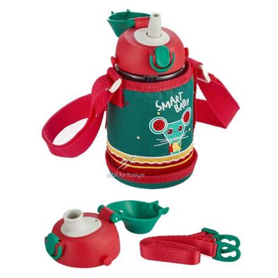 Uzspace 2011 Tritan Matara 480Ml Kılıflı Yedek Kapaklı Yeşil