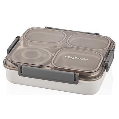 Vagon Life Vgn7080 Çelik Hazneli Lunch Box Beslenme Kabı Beyaz