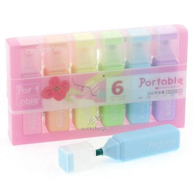 Chosch Cs-H822 Portable Fosforlu İşaretleme Kalemi 6'Lı Pastel Set