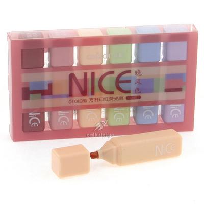 Chosch Cs-H817 Nice Fosforlu İşaretleme Kalemi 6'Lı Pastel Set