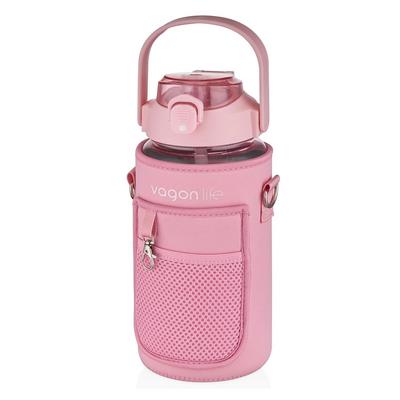 Vagon Life Vgn2115 Pipetli Kılıflı 1500Ml Plastik Matara Pembe