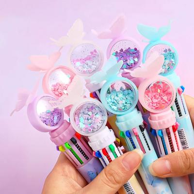 Mikro 9002 Tükenmez Kalem 10 Renk Tek Kalemde Kelebek