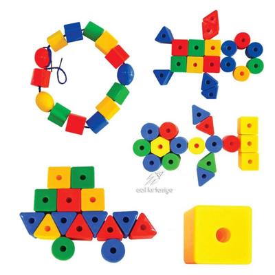 King Kids Es 7150 Eğitici Şekiller Ve İpe Dizme Oyunu 50 Parça