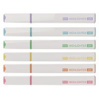 Kraf 325 Neon Fosforlu Kalem Yassı Gövdeli 6'Lı Set Kişiselleştirme Etiketli