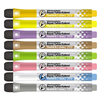 Kraf 777 Mıknatıslı Ve Silgili Doldurulabilir Tahta Kalemi 8'Li Set