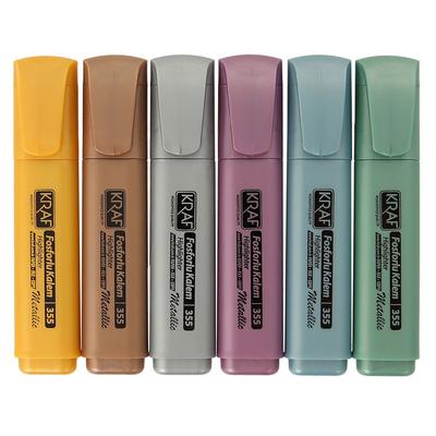 Kraf 355 Fosforlu Kalem Metalik 6'Lı Set