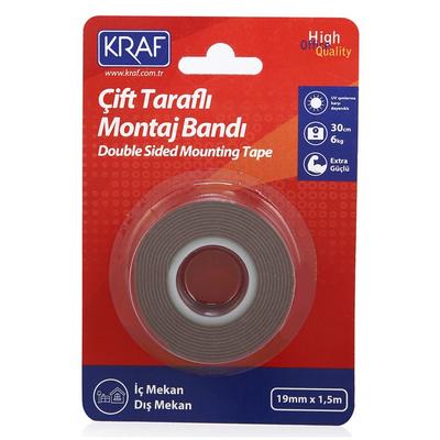 Kraf Çift Taraflı Silikon Montaj Bandı Dış Ortama Uygun