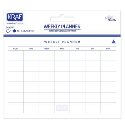 Kraf 1410W Yapışkanlı Haftalık Planlayıcı 14X10cm 30 Yaprak