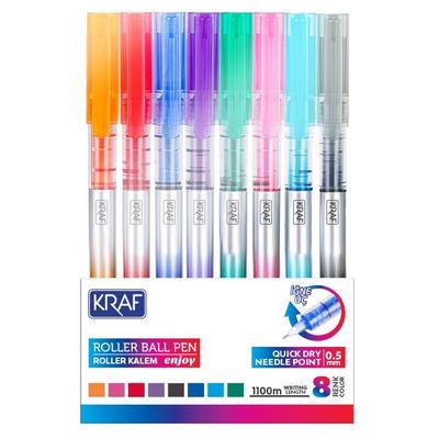 Kraf 299 İğne Uçlu Roller Kalem Seti 8 Renk