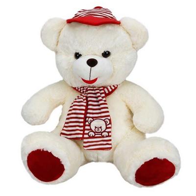 Sunman 1521 Oturan Peluş Ayı Atkılı Şapkalı 50Cm