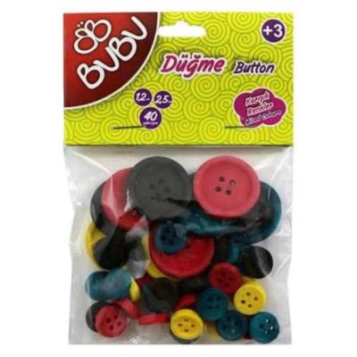 Bubu Hs0007 Ahşap Düğme Karışık 60'Lı Paket Renkli