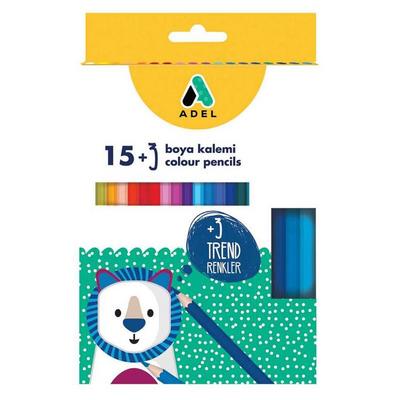 Adel Kuru Boya Karton Kutuda Tam Boy 15+3 Renk