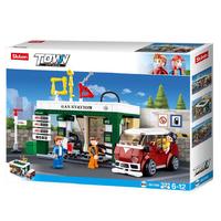 Sluban Town City Scene B0759b Benzin İstasyonu 322 Parça