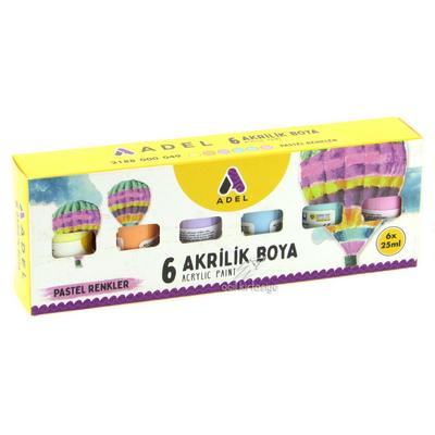 Adel Akrilik Boya 6'Lı Set Pastel Renkler