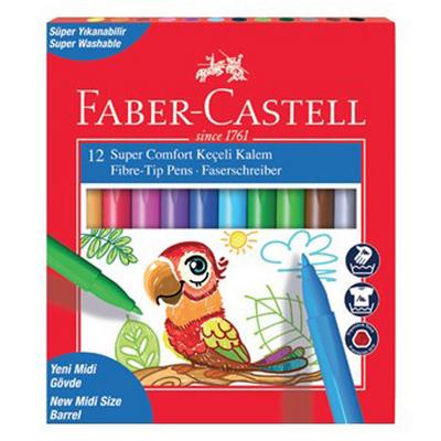 Faber-Castell Comfort Keçeli Boya Kalemi 12 Renk Yıkanabilir