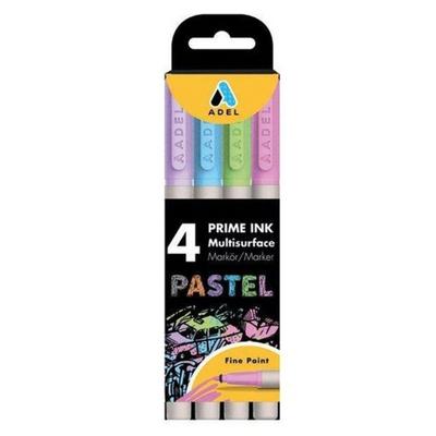 Adel Prime Ink Multisurface Marker Pastel Set 4'Lü Fine