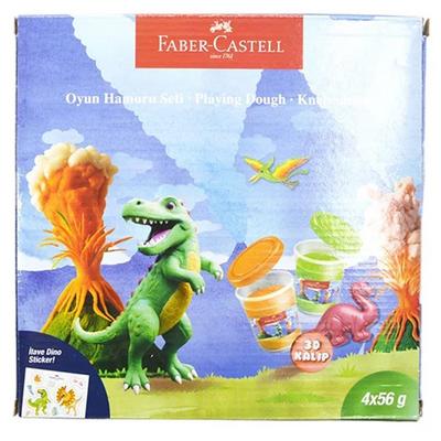 Faber-Castell Oyun Hamuru Kalıp Seti 4 Renk Dino