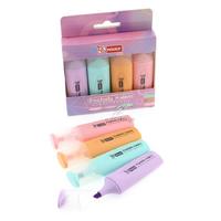 Mikro Mk-605P-4 Fosforlu Kalem Pastel Renkler 4'Lü Set