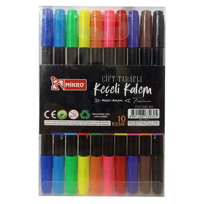 Mikro Zw-612 10 Çift Taraflı Keçeli Kalem 10'Lu Set