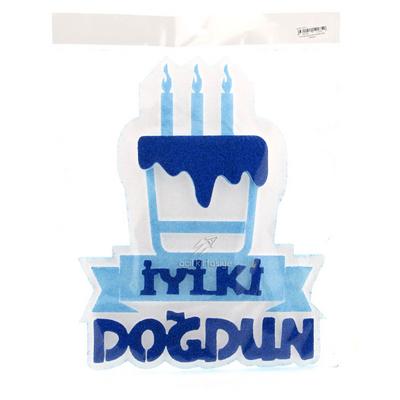 Strafor Süs Pasta Şekilli İyi Ki Doğdun Mavi