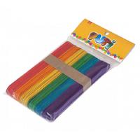 Puti Ahşap Çubuk Büyük 50'Li Paket Renkli