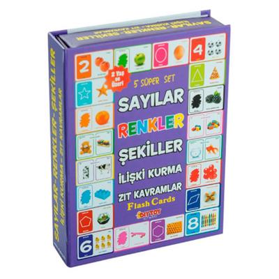 Diy Toy Flash Card Sayılar Renkler Şekiller İlişki Kurma Zıt Kavramlar