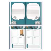 Thinkbook Tb-001 Zamansız Kediler Haftalık Plan Ajandası Guguklu Saat