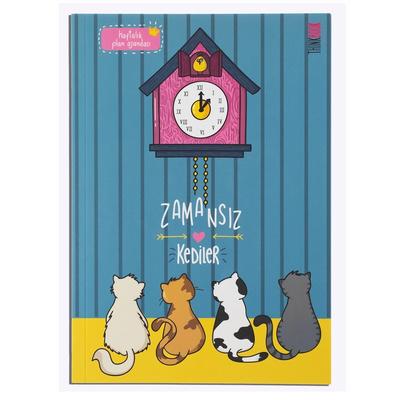 Thinkbook Tb-001 Zamansız Kediler Haftalık Plan Ajandası Guguklu Saat